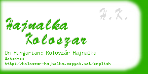 hajnalka koloszar business card