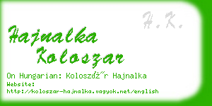 hajnalka koloszar business card